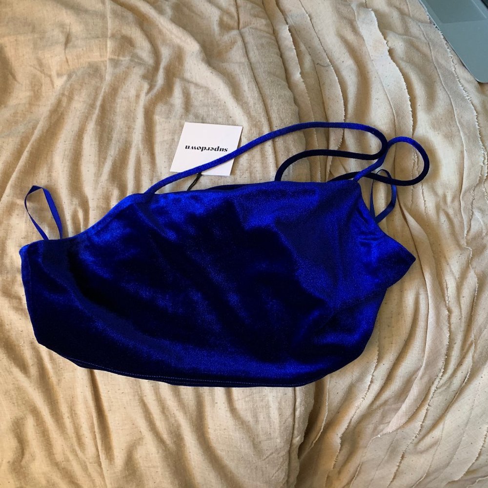 MADY CROP TOP IN SAPPHIRE BLUE SIZE M
